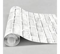 1M/3M/5M Papier peint blanc à motif de briques simulées, fond de pièce, décoration de maison, papier peint autocollant et imperméable 45*300,100*45,45*500,45CM*500CMUnicolorePolychlorures de vinyle