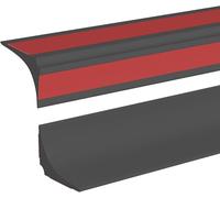 1M Bande d'étanchéité Silicone Pliable Barrage d'eau Seuil de Douche Joint Douche Barriere de Douche Retenue d'eau Anti Débordement pour Salle de Bain Evier Cuisine,15x15mm Noir(Deux Côtés Adhésifs)
