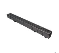 1m caniveau PP Noir +grille passerelle PP A15 100x100x1000