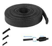 1M GAINE TRESSÉE EXPANSIBLE EXTENSIBLE NOIR POLYESTER 3mm 5mm 8mm 12mm 18mm 30mm 50mm FAISCEAU ELECTRIQUE AUTO MOTO SCOOTER VOITURE (12mm (de 12 à 22mm))