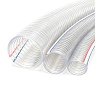 1M Tuyau Flexible Fil D'acier PVC Épaisseur 2-4MM For Pompe À Huile, Air | Tuyau renforcé en spirale en fil d'acier PVC haute transparence - Tube flexible durable(13mm*2.1mm)