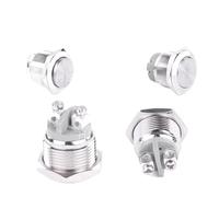 1NO 16 19 22mm Screw feet termina Momentary metal push button switch 1NOl for auto push button flat spherical high color no led NWPNLXEA(19mm High)