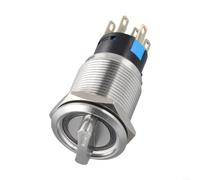 1NO1NC Anneau lumineux LED pour machines CNC et instruments à bord de bateau avec boîtier en métal et verrouillage 2 positions Blanc 19 mm