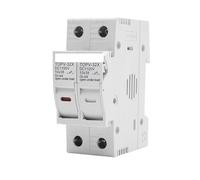 1P 2P DC Fuse Holder 10 * 38mm High Voltage Solar PV 1100V TOPV-30 Base Photovoltaic System Protection Protector gpV CZAOINCU(2P With LED)