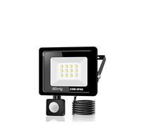 1PACK - 10W Projecteur LED détecteur de mouvement,Blanc Froid (6000K) 1000LM Projecteur LED Exterieur Avec Detecteur Imperméable IP66 Projecteur LED exterieur de sécurité pour, garage, couloir