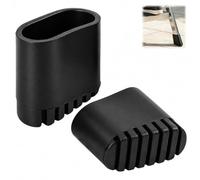 1Pair Embout Pied Escabeau 40x20mm, Patins Antidérapants pour Échelle et Escabeau, Embouts de Protection pour Pieds de Marchepied, Caoutchouc Résistant à l’Usure, Remplacement Stable pour Tubes Carrés