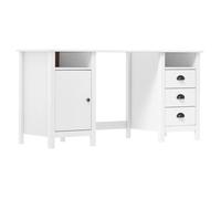 1pc Blanc Armoire Bureau d'étude - Magnifique Bureau Hill Blanc 150x50x74cm - Bois de pin solide CL2533816