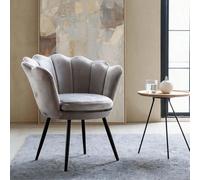 1PC Fauteuil de Salon Moderne Chaise Coquillage avec Pied Métal Fauteuil Coiffeuse Coussin confortable pour Chambre/Salon Conception unique : Adoptez le design unique du cadre, l'assemblage gracieux d