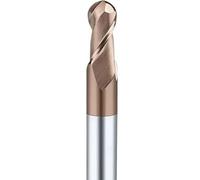 1pc Fraise À Bout Sphérique En Carbure De Tungstène CNC Outil Fraisage 45 ° R0.5 2mm 10mm 12mm HRC45 55 2 Outils Coupe Flûte