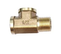 1pc plomberie pneumatique raccord de Tuyau en Laiton Filetage mâle/Femelle 1/8 "1/4" 3/8 "1/2" BSP té Type raccords en cuivre Eau Huile gaz Adaptateur (Color : Female-F-M, Size : 3/8")