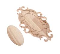 1pc porte en bois massif coeur fleur sculpté Applique Onlay sculpture sur bois ovale creux décalcomanie meubles de maison décor ornement 21/22/26cm