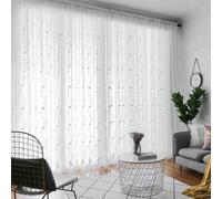 1pc Rideau en Polyester Semi-Transparent Brodé Avec Petit Motif de Fleurs, Style Romantique Et Doux, Pochette pour Tringle, Convient Pour la Décoration de Salon et Chambre 100*200,132*160,132*180,132*