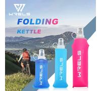 1pc150ml/250ml/500ml extérieur pliable Silicone morsure taille bouteille d'eau en cours d'exécution Camping randonnée voyage bouteille d'eau pratique light blue-150ml