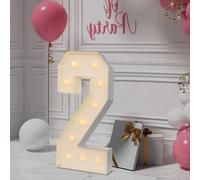 1PCS 0-9 Géant chiffre lumineux LED 100*48 cm DIY Décoration de numéro pour anniversaire, mariage, fête, Noël 6