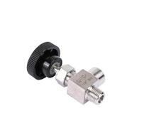 1PCS 1/8" 1/4" 3/8" 1/2" BSPT Femelle Mâle Angle Robinet À Pointeau Grue Coude 304 Inoxydable Contrôle De Débit Eau Gaz Huile 915 PSI(5)