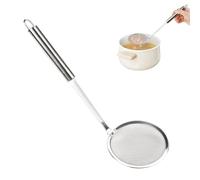 1Pcs 10cm Écumoire en Acier Inoxydable avec Poignée, Araignée de Cuisine | Food Passoire Louche en Inox,Mini Ecumoire à Mailles Fines,Argenté Cuillère à Fente,pour Résidus de Filtre, Graisse, Mousse