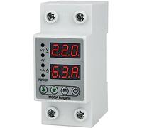 1pcs 40A 63A Digital Réglable Over & Under Voltage Protector Dual Display 230V Din Rail Relay Surge (Size : 2P, Color : 40A)(63a)
