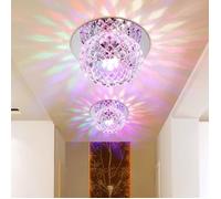 1PCS 5W Cristal Suspension Plafonnier Moderne Lampe Spot en Cristal Rond Éclairage LED Plafond Luminaire - Multicolore
