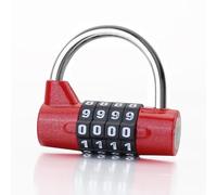 1PCS Cadenas à Combinaison à 4 Digit Cadenas de Securite Sans Cle Cadenas Casier College Antivol pour Ecole, Gym, Casier Sport, Valise de Voyage, Boîte à outils, Vélos, Portail Exterieur Etc (rouge)
