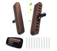 1PCS diffuseur voiture en bois pour huiles essentielles - Diffuseur parfum voiture avec 10 recharges, diffuseur huiles essentielles voiture pour grille d’aération, purifie et rafraîchit l’air