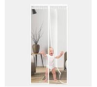 1pcs Moustiquaire de Porte Blanche Rideau Magnétique anti Moustique Mouche pour Porte d'entrée Balcon Patio 210 x 90cm Moustiquaire