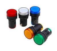 1pcs Panel LED Power Indicator 12V 24V 110V 220V 380V 22mm Pilot Signal Light Lamp AD16-22 Red Blue White Green Yellow NWPNLXEA(Rot,220V)