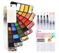 1PCS Peinture Aquarelle 42 Couleurs avec 6 pinceaux pour Stylo Aquarelle, pour Les débutants, Les Amateurs en Herbe et Les Artistes G