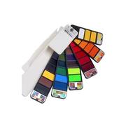1PCS Peinture Aquarelle, Voyage Solide Aquarelle Peinture Pliable 33 Couleurs avec 1 pièces brosses,kit de Dessin sur Le Terrain,Palette Aquarelle