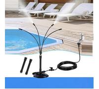 1pcs Système de brumisation portable pour l'extérieur,brumisateurs sur pied extérieure avec conduite d'alimentation en eau(8m)