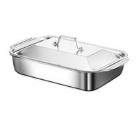 1Pièces Plats à Four en Acier Inoxydable,41 * 25 * 7.50cm/16.14 * 9.84 * 2.95in Plat Four Rectangulaire, 316Bac Inox Alimentaire Avec Couvercle pour Cuisine de Restaurant Gril Gâteaux