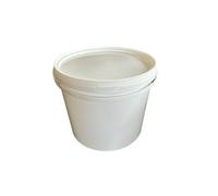 1seau de 3 litres avec couvercle blanc, à lait / stockage empilable, miel, en plastique approbation alimentaire, récipients sécurité vide pour farine, eau, pièce