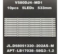 1set = 10pcs LED Rétro-Éclairage 5 Lampe Skyworth 58 ""TV 58G2A 58G3 58K5D 58F55 JL.D58051330-202AS-M V580DJ4-MD1 APT-LB17038-58G3-1.2 ""Nipseyteko
