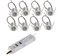 1w 12v DC Mini Spots Encastrables pour Affichages Dimmable 25mm Ip65 Anti-éblouissement Petit Tube Lumineux, Green, DC12V