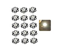 1W 3w 5w Diodes LED haute puissance avec base de dissipateur thermique- Kit de module PCB en étoile de 20mm pour remplacement de lampe frontale à projecteur (pack de 15)(1W/Lumière blanche 6500K)
