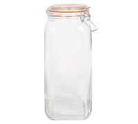 1x 2L Bocal en Verre Carré avec Couvercle Hermétique Stockage Aliments Boîte