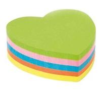 1x bloc notes autocollantes coeur 70 x 70 mm néon 5 couleurs 250 f kores n48705n G