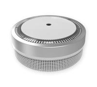 1x Détecteur de fumée mini EN14604 VdS 10 ans 85 dB Hush Argent Ø 71,6