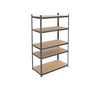 ECD Germany 1x Étagère d'Atelier - 200x100x60 cm - jusqu'à 875 kg - Anthracite - en Métal Peint par Poudrage - 5 Panneaux MDF - Étagère de Stockage Rayonnage Charges Lourdes - Étagère de Rangement