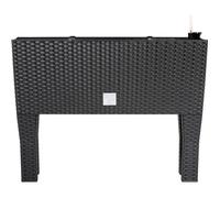1x Jardinière surélevée en polyrotin 3 compartiments 60x25x46 cm Bac à fleurs sur pieds 30 L Intérieur extérieur jardin
