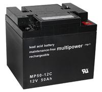1x Multipower Batterie au plomb MP50-12C Pb 12V 50Ah résistant aux cycles M6 filetage intérieur