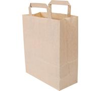 1x NATUREStar 35560Papiertragetaschen 70 g/m² braun 220 + 110 x 280 mm Kraftpapier mit Tragegriffe Flachhenkel innen