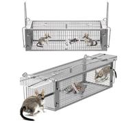 1x Piege a Rat 40cm à Deux Entrées Cages Attrape Souris Rattenfalle | Piège à Rats Exterieur XXL pour Loir Rongeur Mulot Rat Trap Professionnel Réutilisable