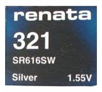 1x Renata Pile de Montre 0% Mercure Oxyde d’Argent, 321 (SR616SW)