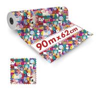 1x Rouleau de Papier Cadeau Coloré avec Bonhommes de Neige 62cm x 90m - Papier d’emballage pour Noël, Papier d’emballage de Noël, Recyclé