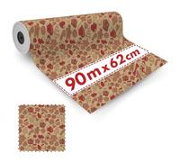 1x Rouleau de Papier Cadeau Noël Pain d'Épices Kraft 62cm x 90m - Papier d'emballage pour Cadeaux de Noël, Boutique et Fêtes