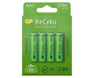 1x4 GP ReCyko+ NiMH Batteries AA 2100mAH, Ready to Use