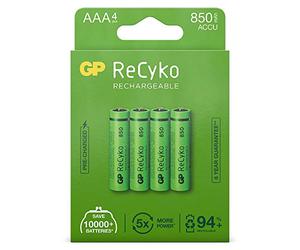 1x4 GP ReCyko NiMH Batteries AAA 850mAH, Ready to Use