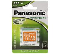 1x4 Panasonic Piles NiMH Micro AAA 750 mAh Rechargeable Evolta