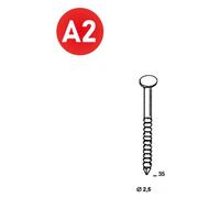2 000 Pointes Annelées Inox A2 16° (Coil) - 2.5x35 mm - D-Work