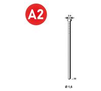 2 000 Pointes Brads Inox en Bande 20° (Pack) - 1.6/2.9x50 mm - D-Work